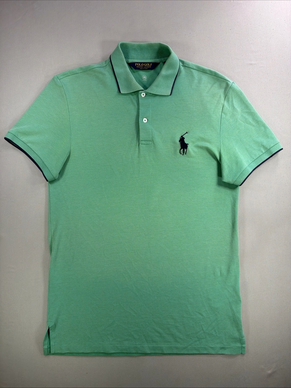 Ralph Lauren Mint Green Polo with Navy Big Pony & Tipping